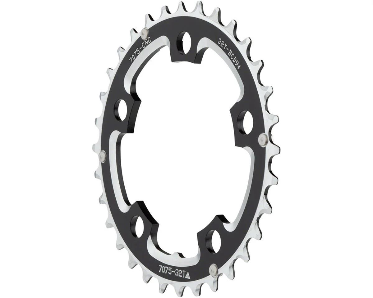 MSW Dimension Chainrings (Black/Silver) (3 x 8/9/10 Speed) (Middle) (94mm BCD) (32T)